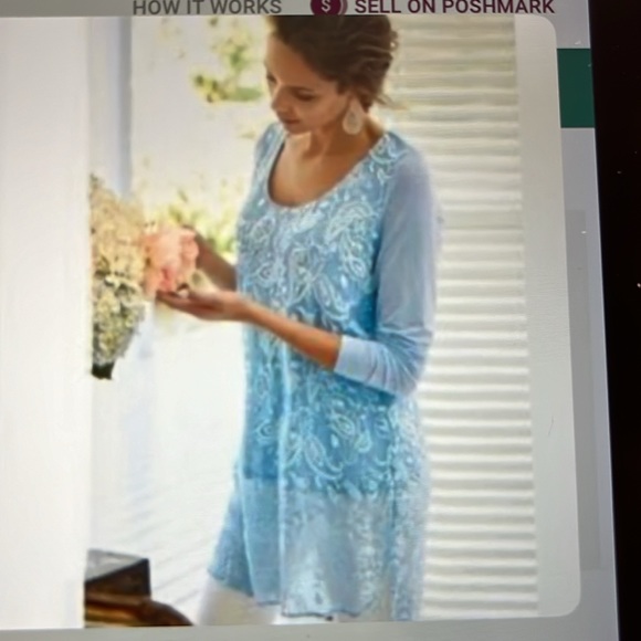 Soft Surroundings Adele Silk Tunic Top size Medium - Picture 12 of 12